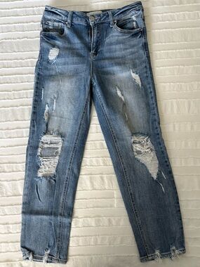 Risen Jeans Distressed Women's Blue Denim Jeans